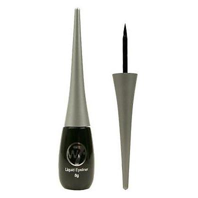 W7 Liquid Eyeliner Pot Black Eye Make Up Smoky Precise Brush.