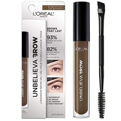 L'Oreal Paris Unbelieva-Brow Tinted Waterproof Brow Gel, Brunette