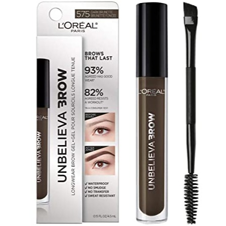 L'Oreal Paris Unbelieva-Brow Tinted Waterproof Brow Gel, Brunette