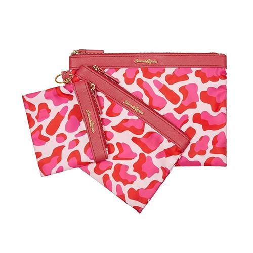 Pink Camo Travel & Make-up Bag Set by Emma Lomax London