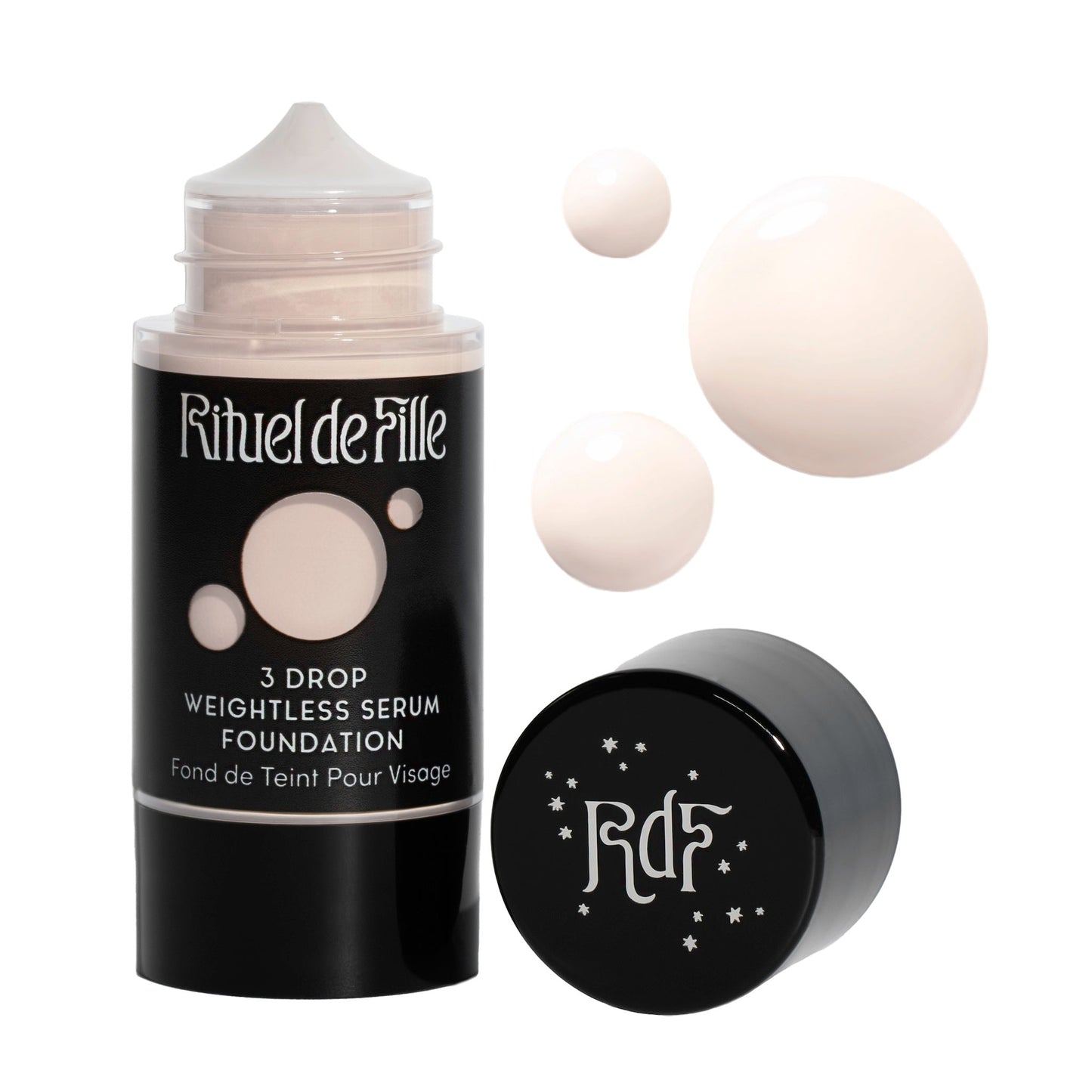 Rituel de Fille-3 Drop Weightless Serum Foundation-Makeup-DROP-100BottlewithSwatchNoDropShadowSquare-The Detox Market | Potion 100 - Very fair shade for soft rose undertones