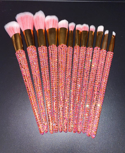 12Pcs/set Diamond-studded Makeup Brushes