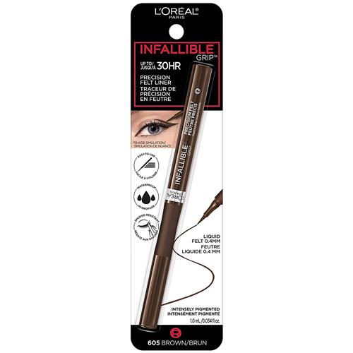 L'Oreal Paris Infallible Grip Precision Felt Eyeliner, Smudge Resistant, Long Lasting Waterproof Eyeliner 0.03 fl oz