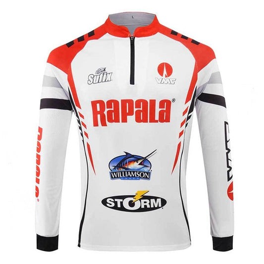 White Long Sleeve Quick Drying Rapala Anti UV Shirt